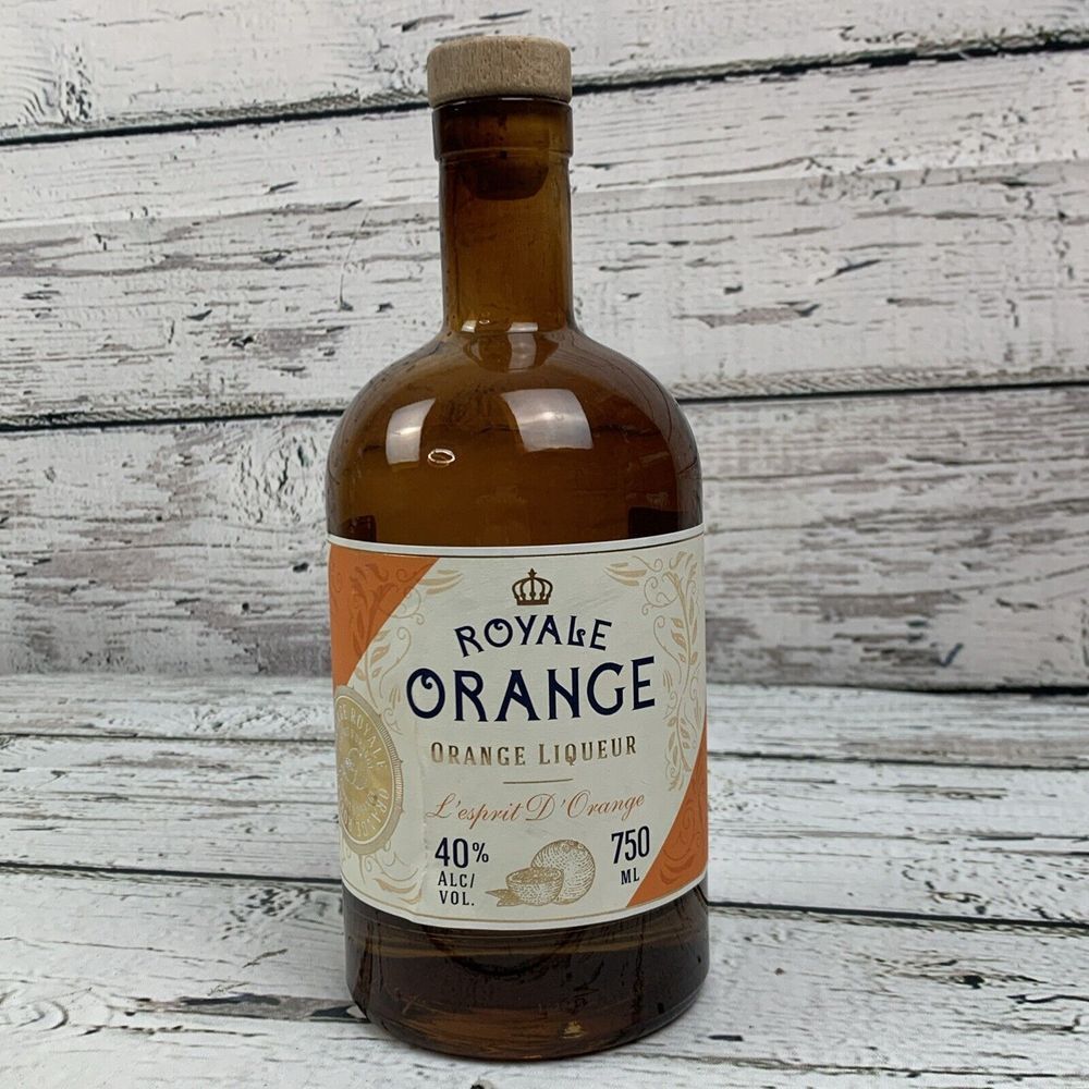 Royale Orange Liqueur Bottle 750‎ ML Collectible Barware Amber Empty